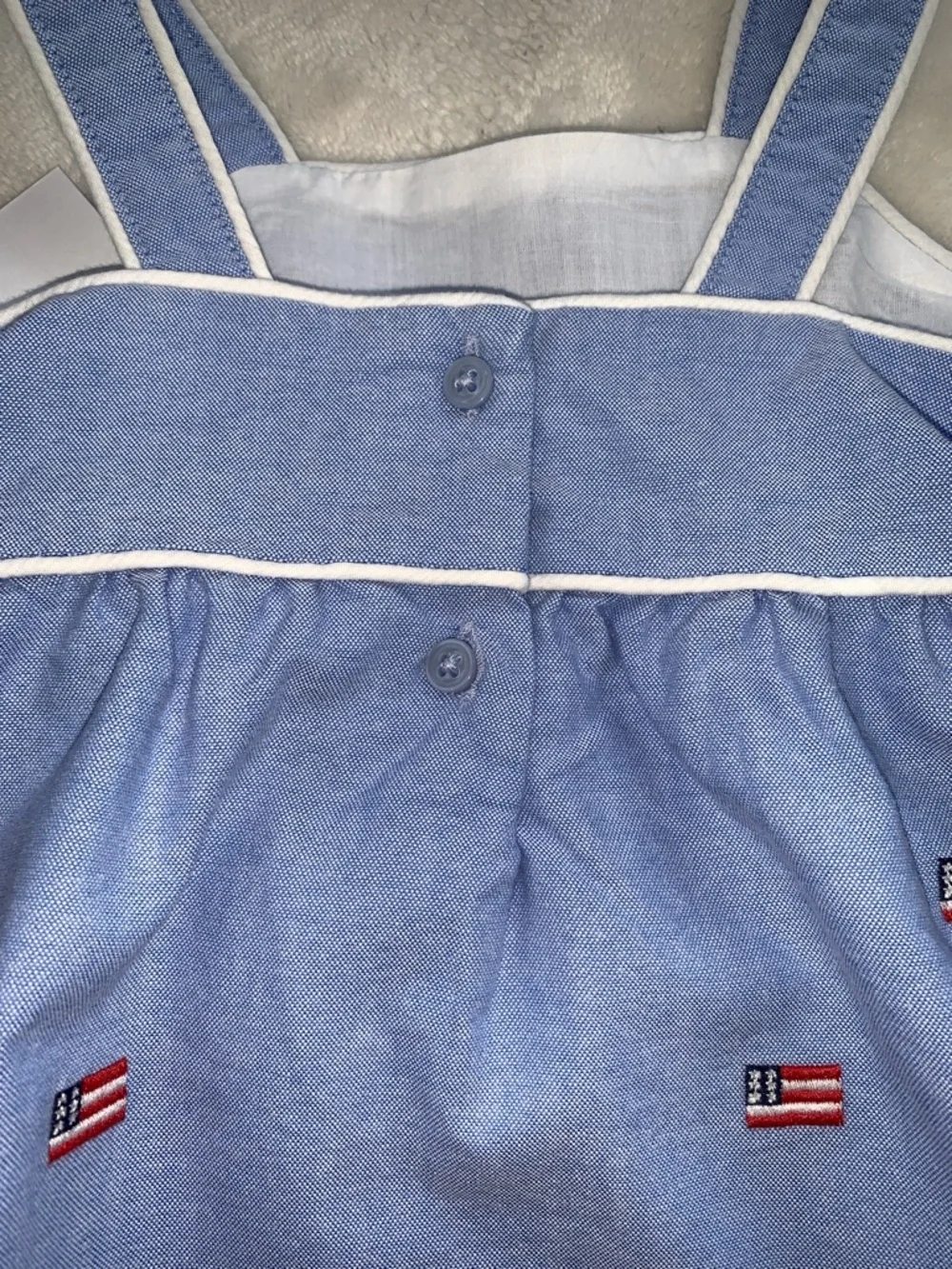 NWT Janie and Jack Embroidered Flag Set 12-18M Baby Girl Patriotic - Picture 8 of 8